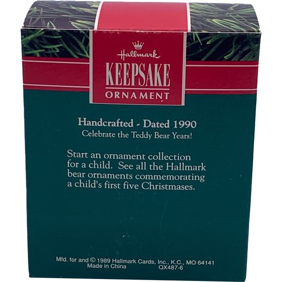 1990 Hallmark Keepsake Child's Fifth Christmas Collectible Bear Ornament in Box - Picture 5 of 7
